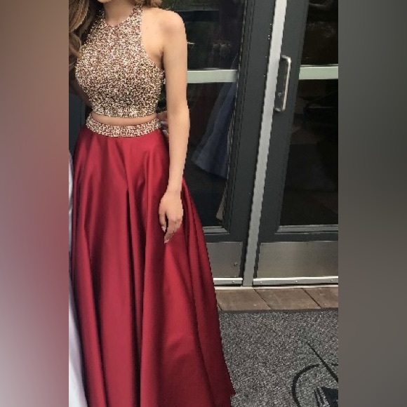 2 piece Prom Dress custom made halter neck + backless - Picture 2 of 6